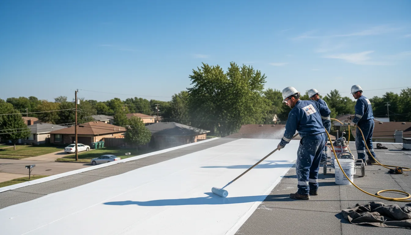 Commercial roof coating in Bluffs, IL near me